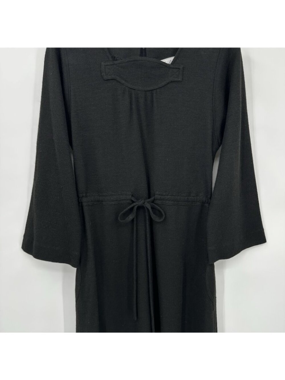 vintage 70s BLACK DRESS MEDIUM minimalist art teacher gallery owner modernist - Picture 5 of 12